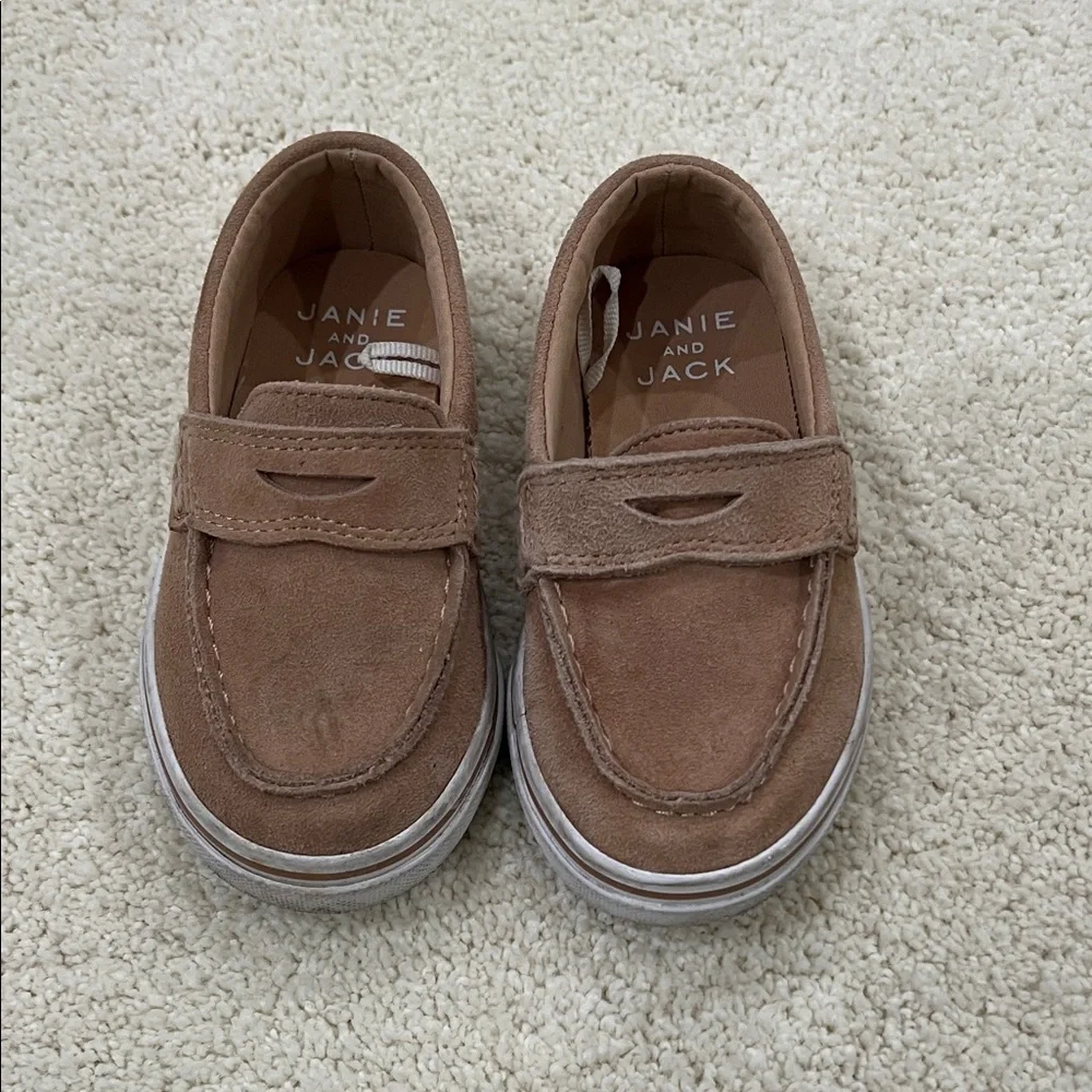 Janie and Jack Tan Kids Moccasins